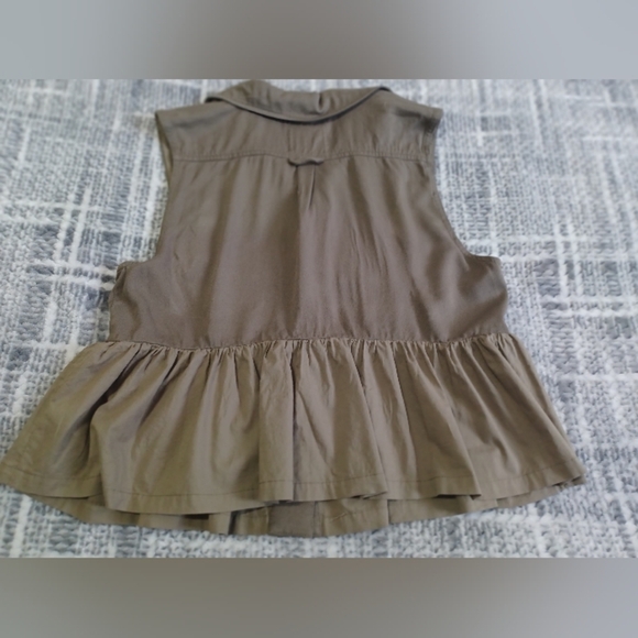 Altar’d State Women’s Sz M Button Up Sleeveless Peplum Top/Vest Festival Boho - Picture 9 of 9